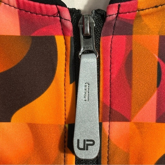Ulla Popken Neon Graphic Zip Front Back Pocket Stretch Knit Cycling Top 24/26 - Picture 4 of 16